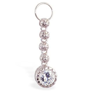 tummytoys swinger charm daisy belly chain cubic rings zirconia charms changeable floating ring navel silver quick cz